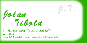 jolan tibold business card